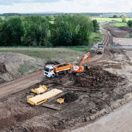 NWTH tipper fleet on site conducting muck away services