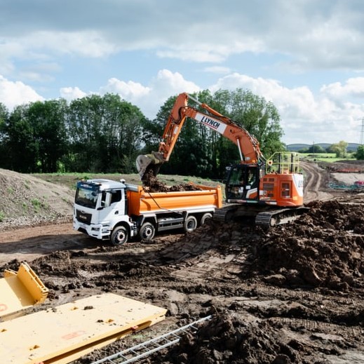 NWTH tipper fleet on site conducting muck away services