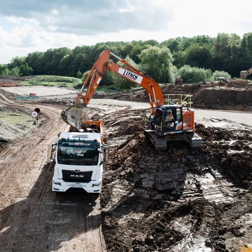 NWTH tipper fleet on site conducting muck away services