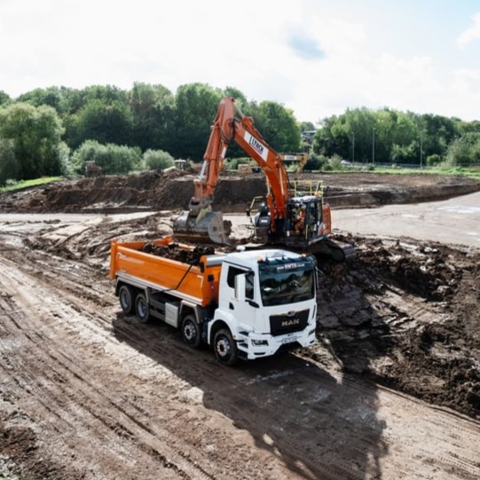 NWTH tipper fleet on site conducting muck away services