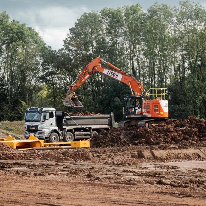 NWTH tipper fleet on site conducting muck away services
