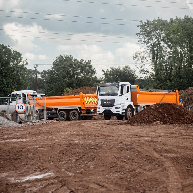 NWTH tipper fleet on site conducting muck away services