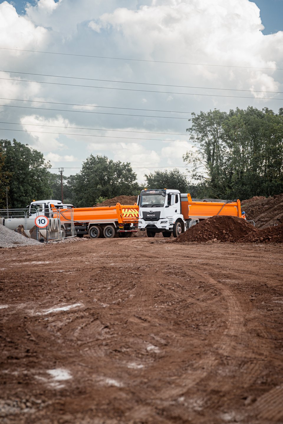 NWTH tipper fleet on site conducting muck away services