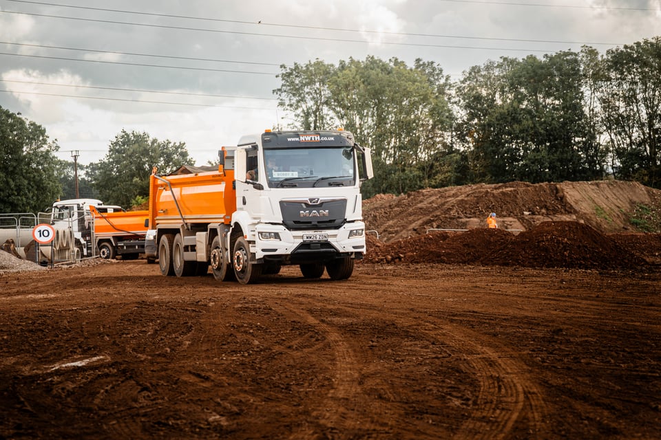 NWTH tipper fleet on site conducting muck away services